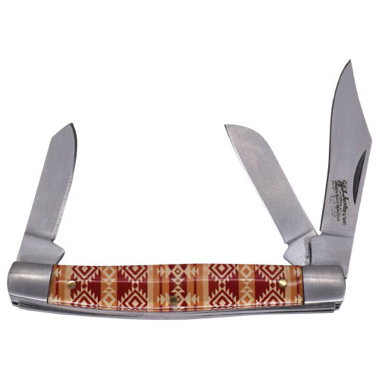 Justin Stockman Knife Acrylic Tan and Red