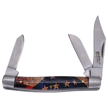 Justin Stockman Knife Acrylic USA Flag