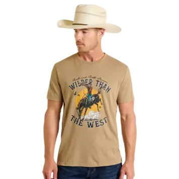 Rock & Roll Denim Wilder Than The West Tee Taupe