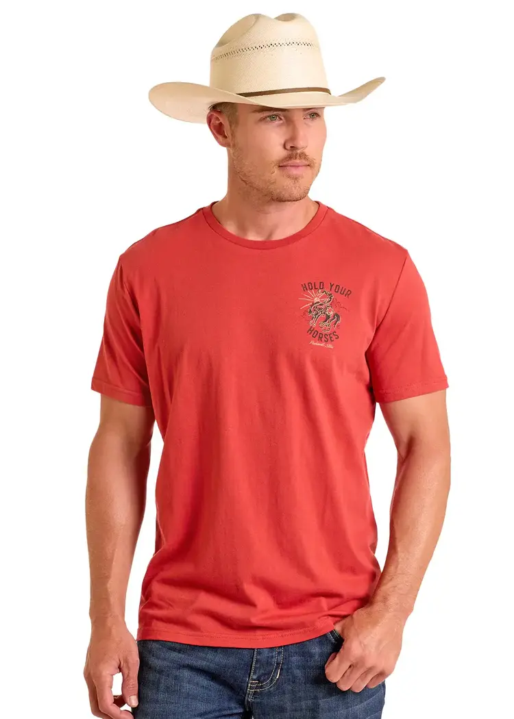 Panhandle Western Wear Hold Your Horses Tee Rust