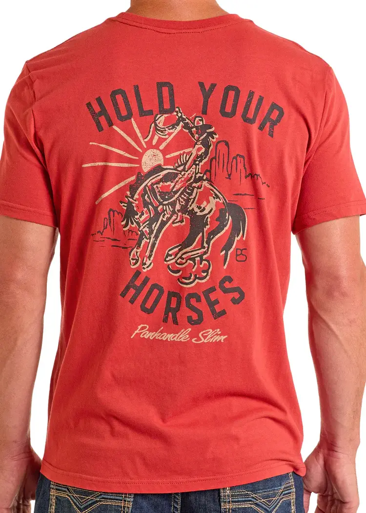 Panhandle Western Wear Hold Your Horses Tee Rust