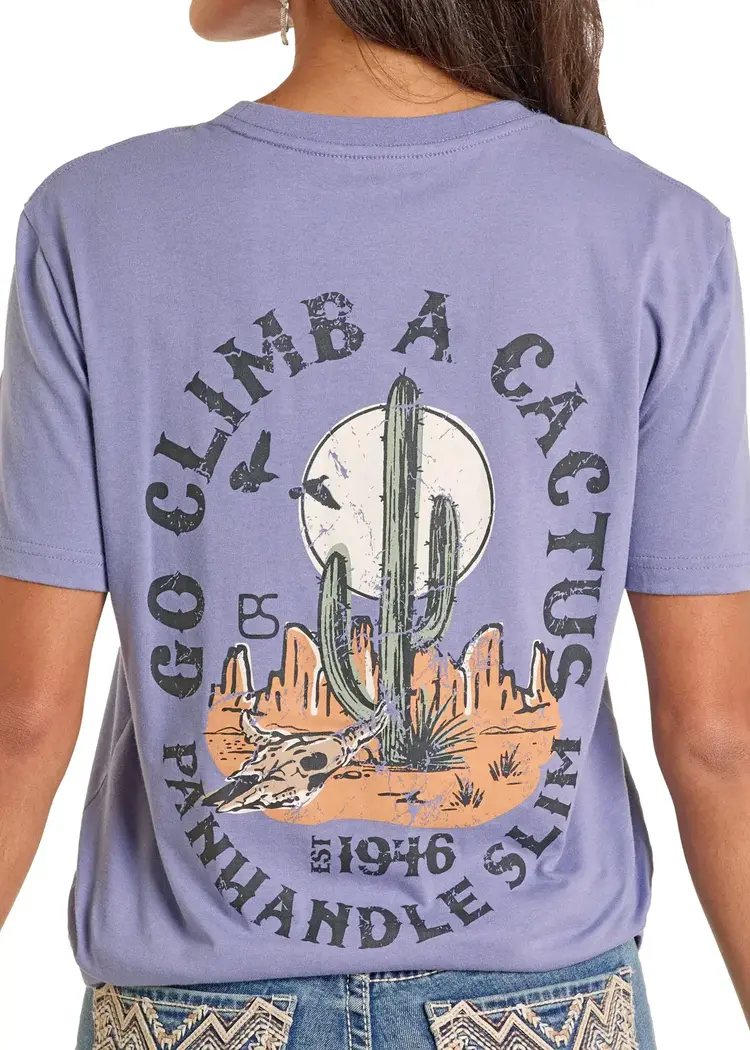 Panhandle Western Wear Go Climb A Cactus Tee Indigo