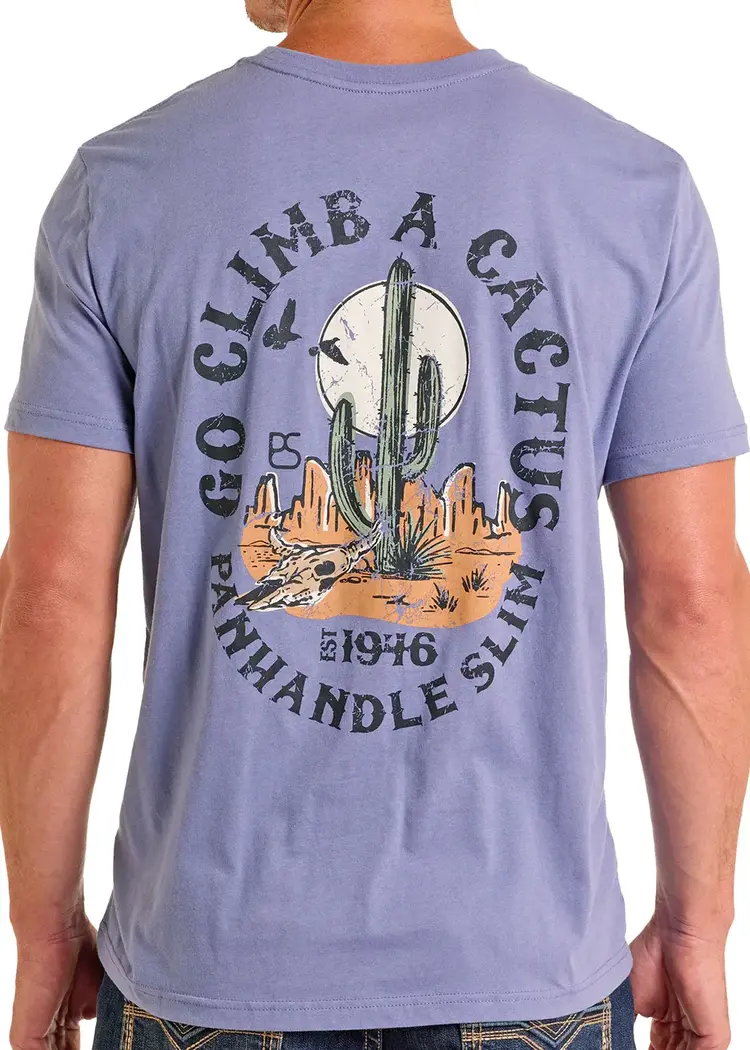 Panhandle Western Wear Go Climb A Cactus Tee Indigo