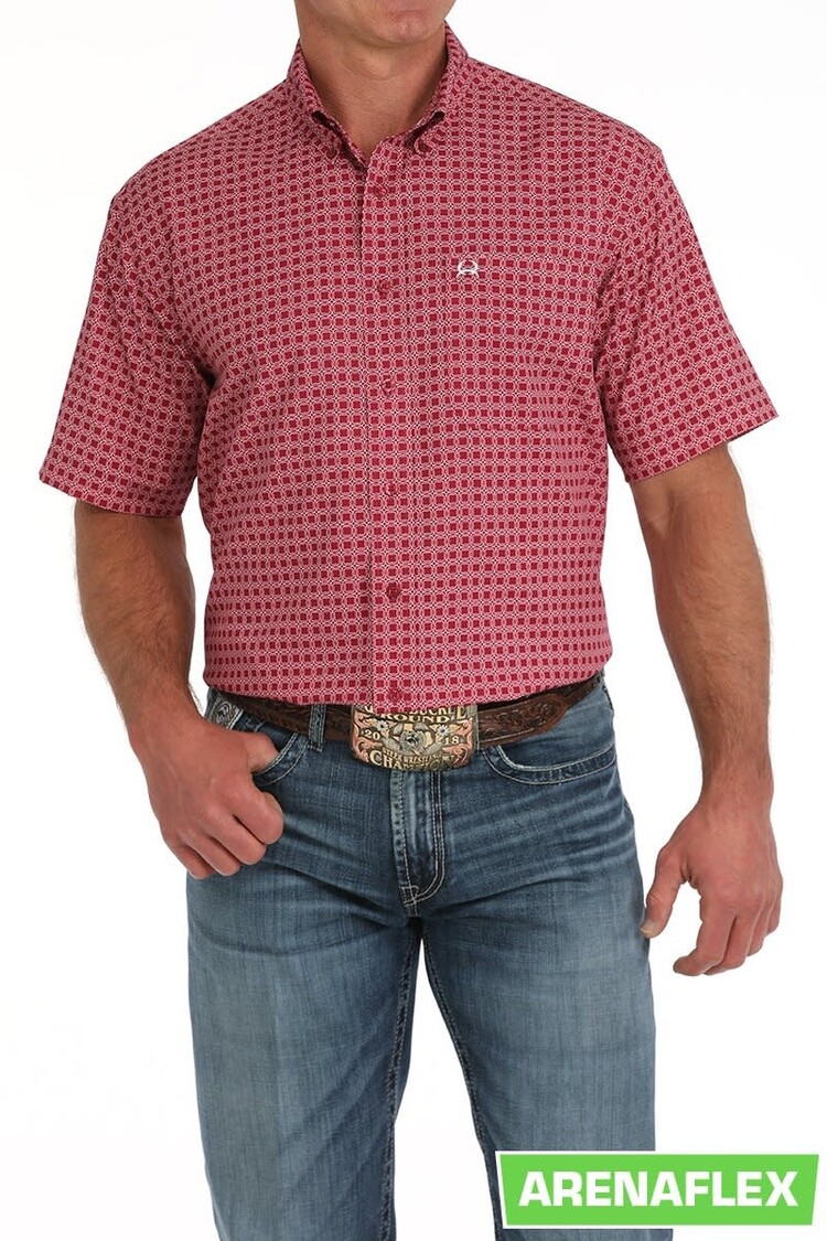 Cinch Arenaflex Button Down Deep Pink