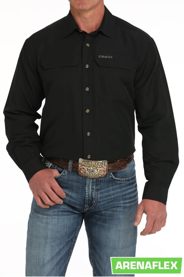 Cinch Arenaflex Ripstop Solid Button Down Black