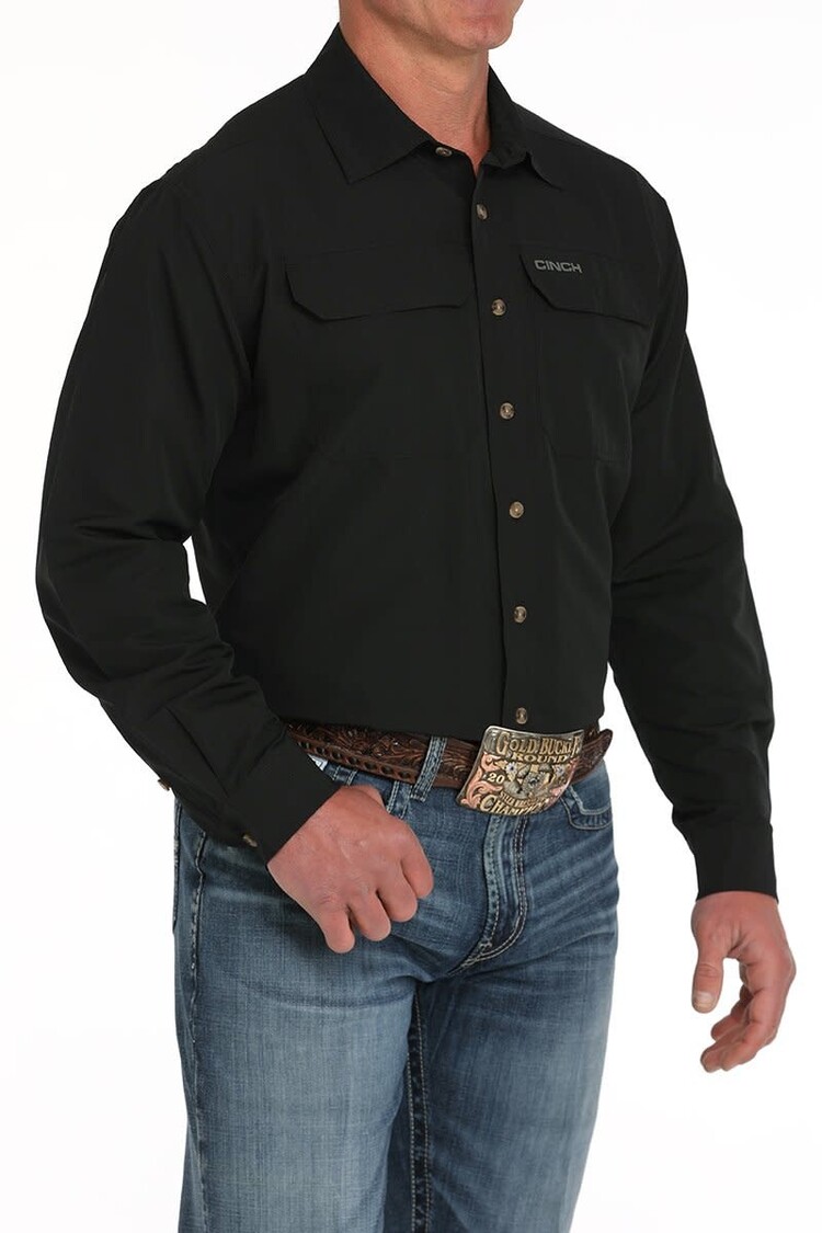 Cinch Arenaflex Ripstop Solid Button Down Black
