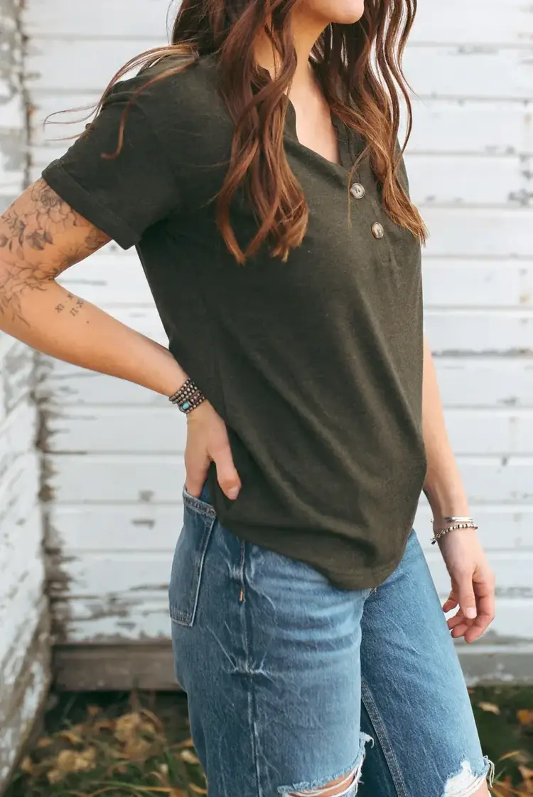 Grazier The Eleen Essential Tee Heather Green