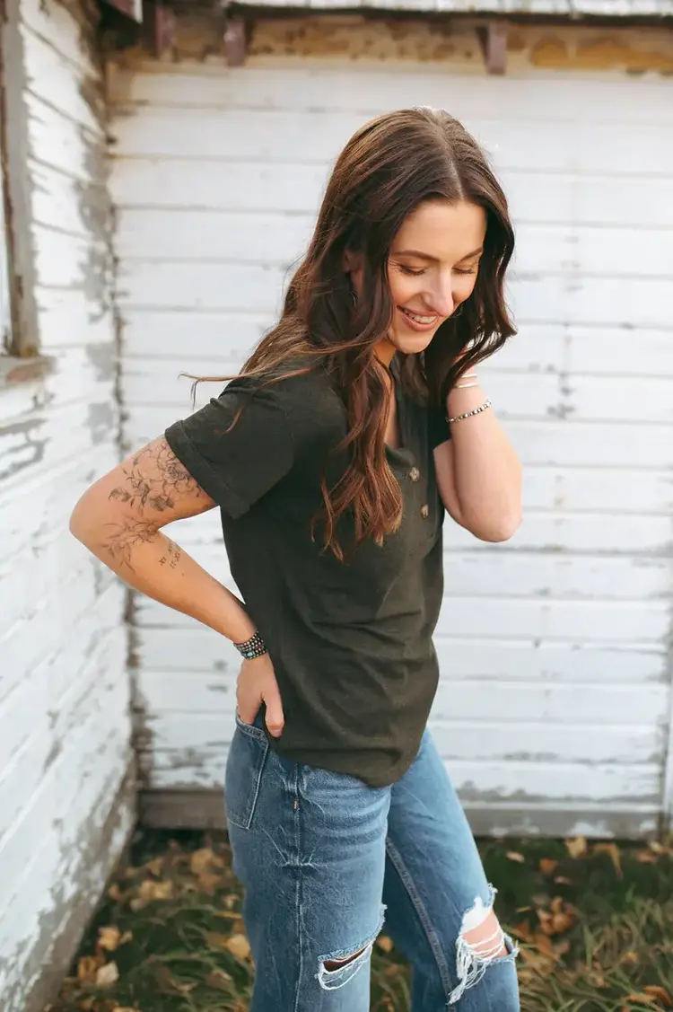 Grazier The Eleen Essential Tee Heather Green