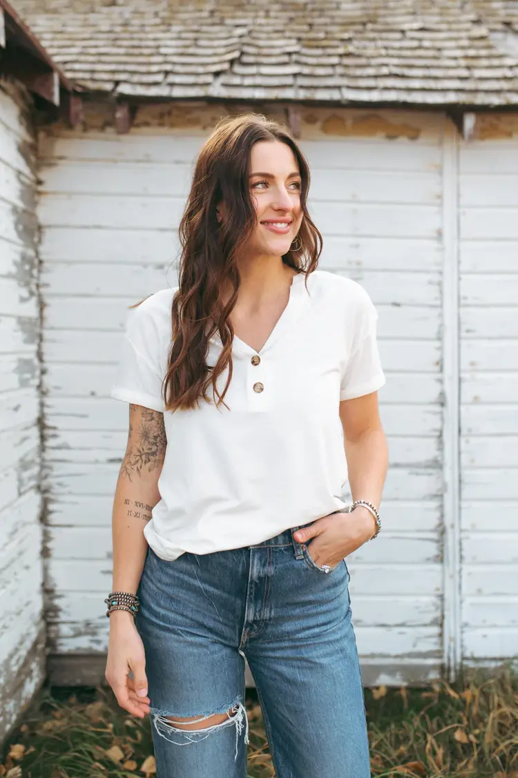 Grazier The Eleen Essential Tee Ivory