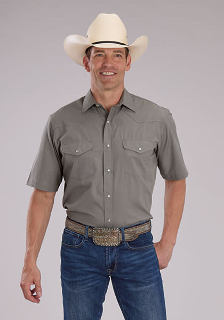 Roper Broadcloth Smokey Grey Snap