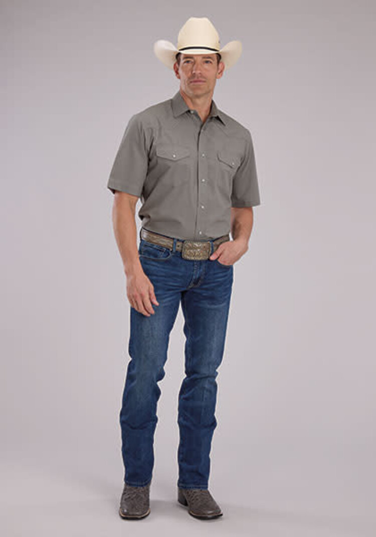 Roper Broadcloth Smokey Grey Snap