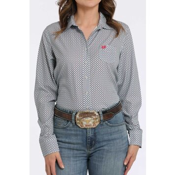 Cinch Arenaflex Medallion Print Button-Down Gray