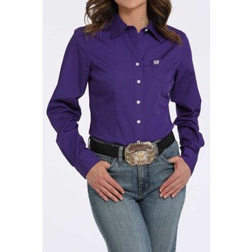 Cinch Solid Button-Down Purple