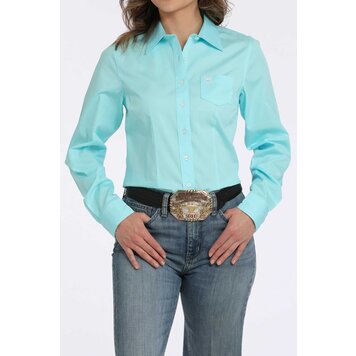 Cinch Solid Button-Down Turquoise