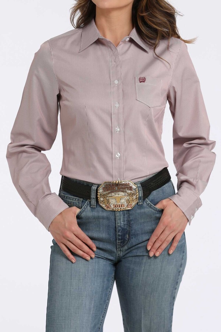 Cinch Tencel Stripe Button-Down Pink