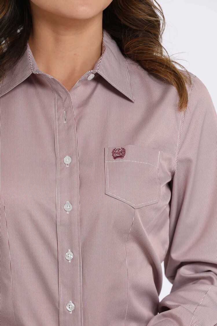 Cinch Tencel Stripe Button-Down Pink