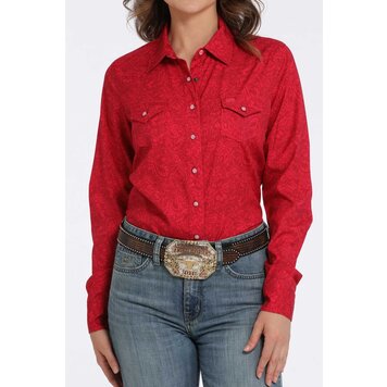 Cinch Arenaflex Floral Print Snap Pink