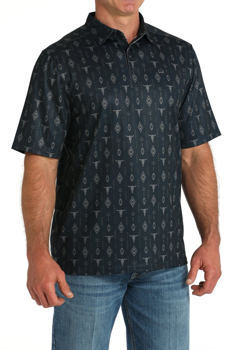 Cinch Bull Skull Print Navy