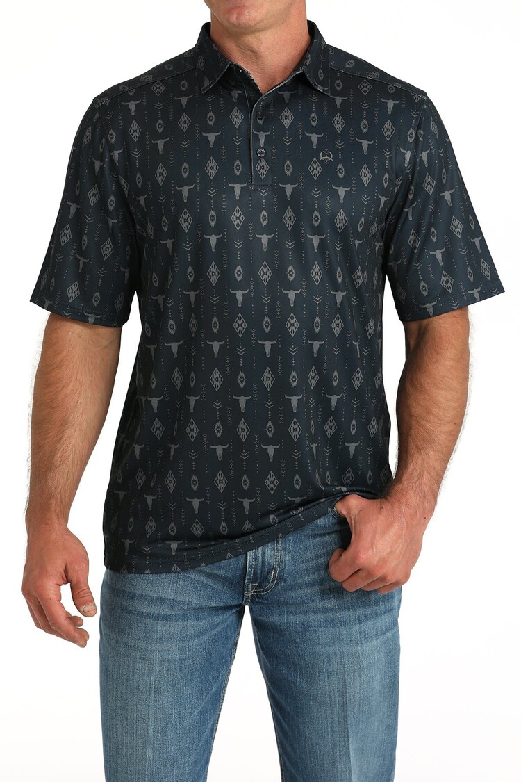 Cinch Bull Skull Print Navy