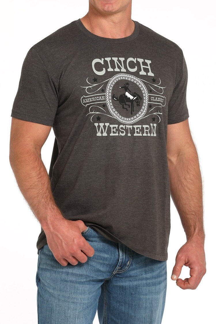 Cinch Bronc Western Tee Charcoal