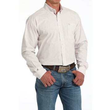 Cinch Plaid Button-Down White Pink Blue