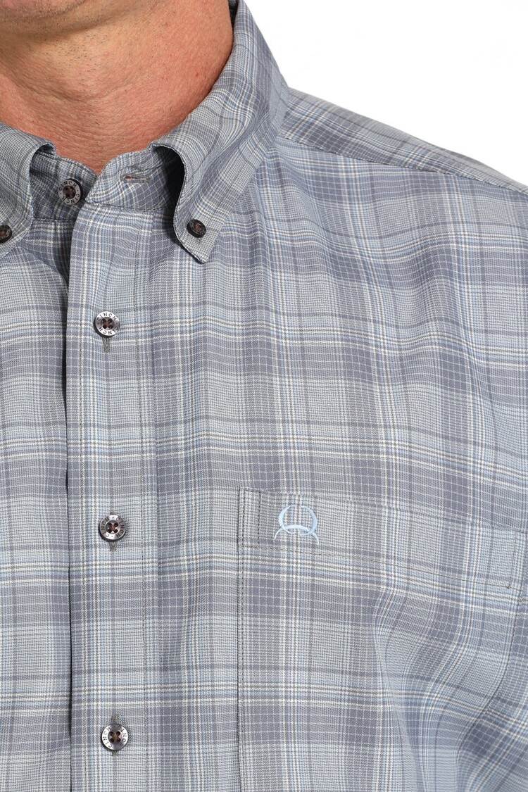 Cinch Plaid Button-Down Gray