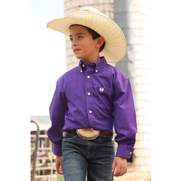 Cinch Youth Solid Button-Down Purple