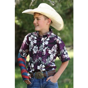 Cinch Youth Hawaiian Print Button-Down Multi