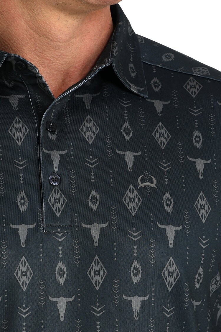 Cinch Bull Skull Print Navy