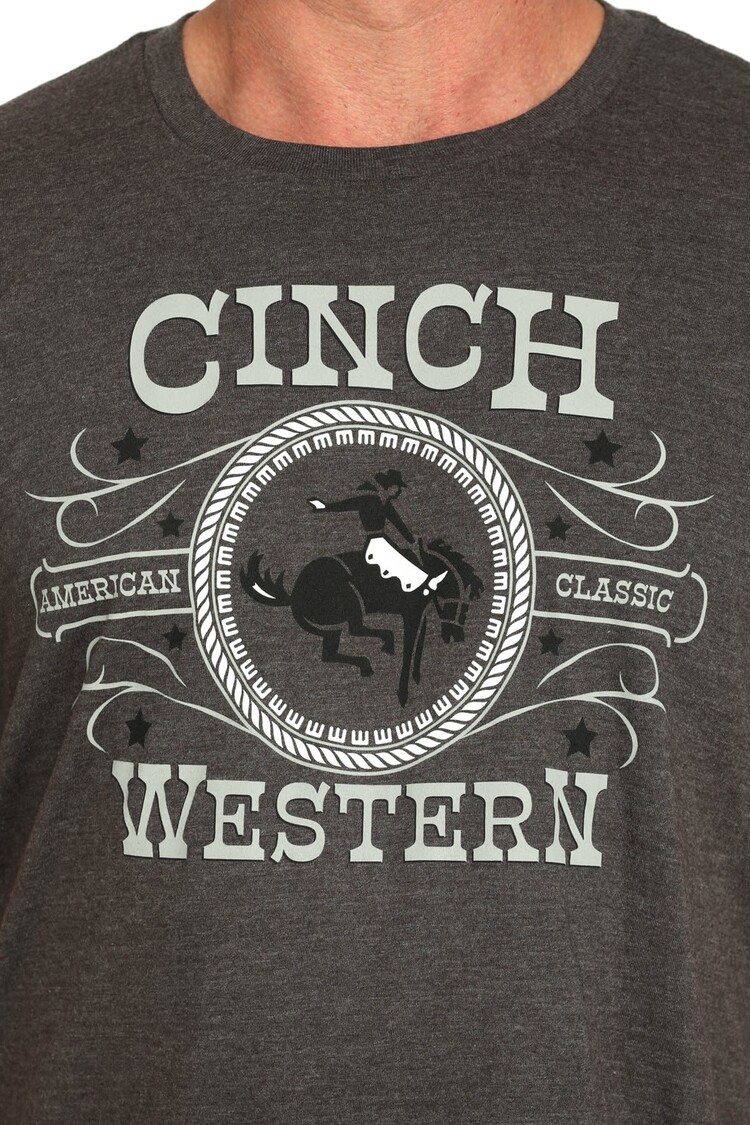 Cinch Bronc Western Tee Charcoal