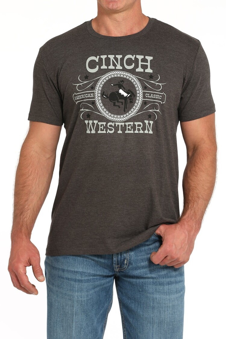 Cinch Bronc Western Tee Charcoal
