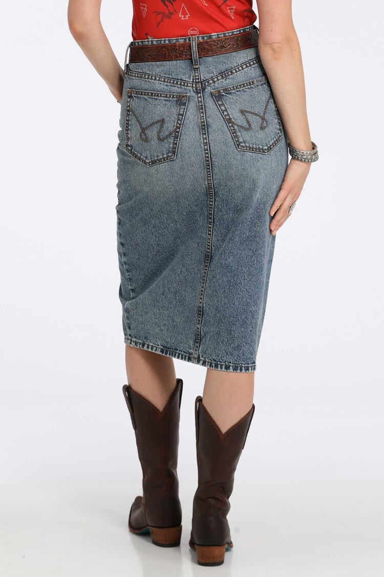 Cruel Denim Midi Skirt Medium Stone