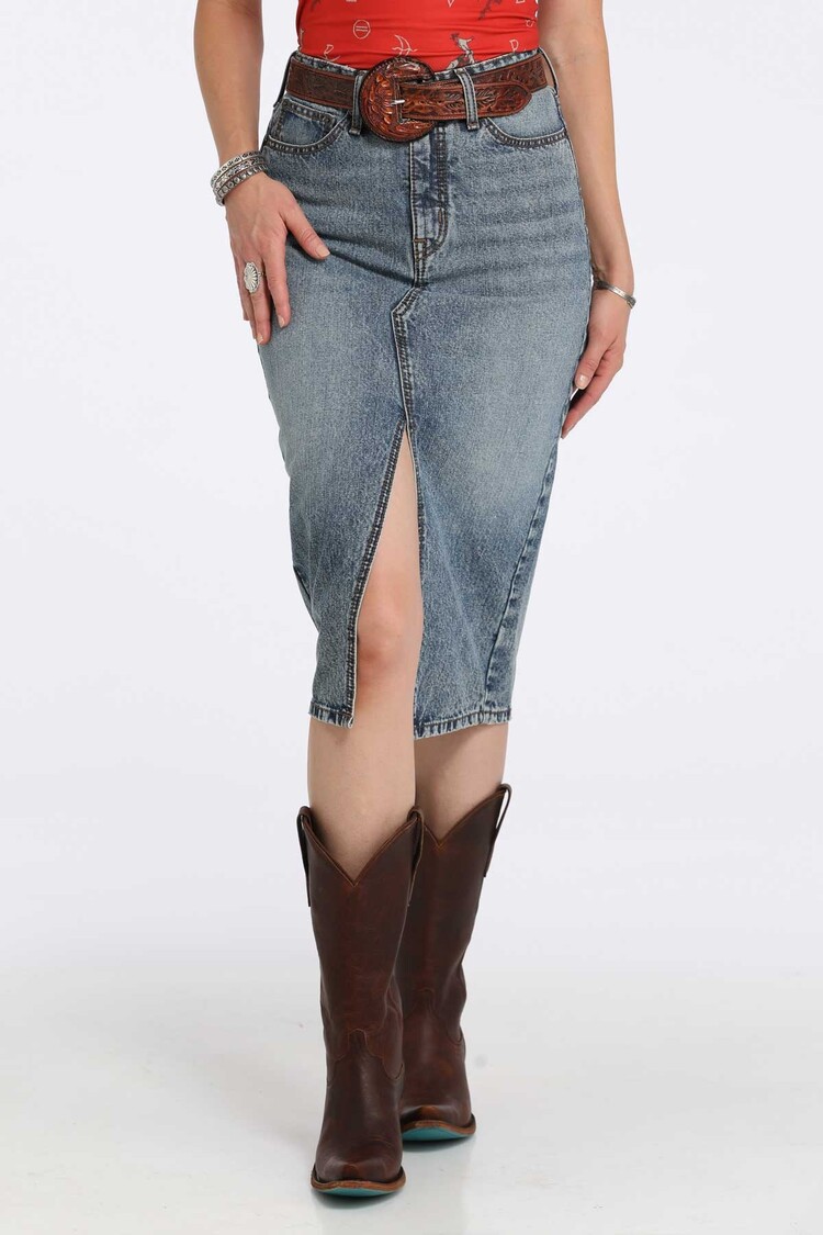 Cruel Denim Midi Skirt Medium Stone