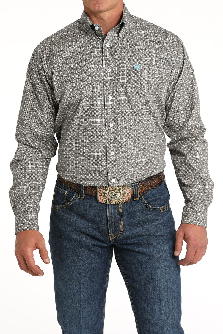 Cinch Medallion Print Shirt Blue