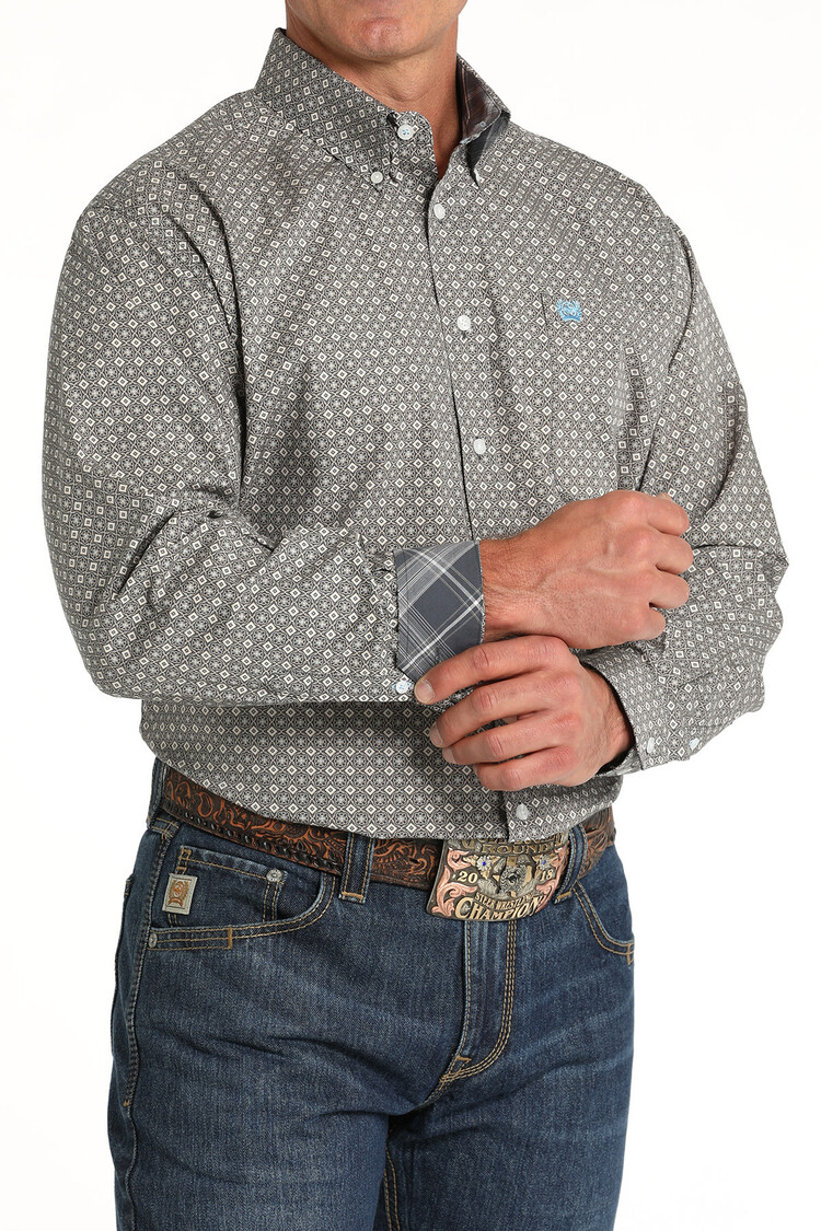 Cinch Medallion Print Shirt Blue