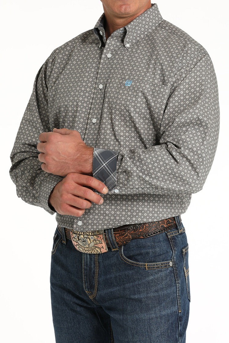Cinch Medallion Print Shirt Blue