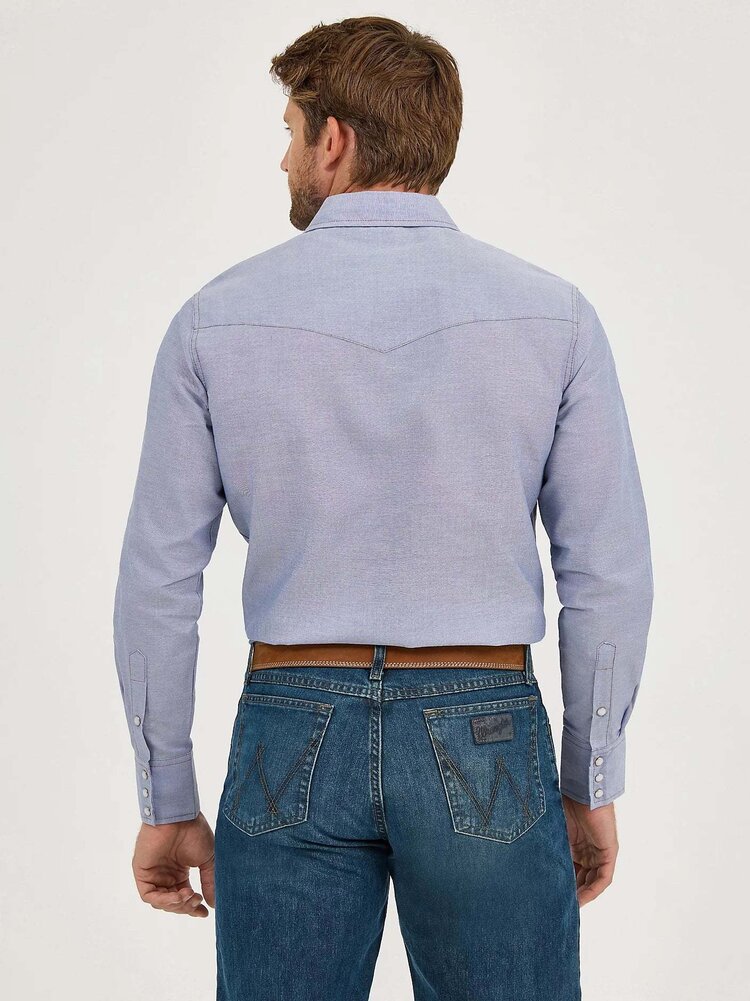 Wrangler Chambray Rigid Denim Snap Workshirt