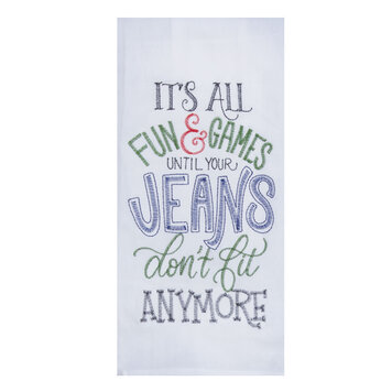 Kay Dee Designs Snarkasms Jeans Embroidered Flour Sack Towel