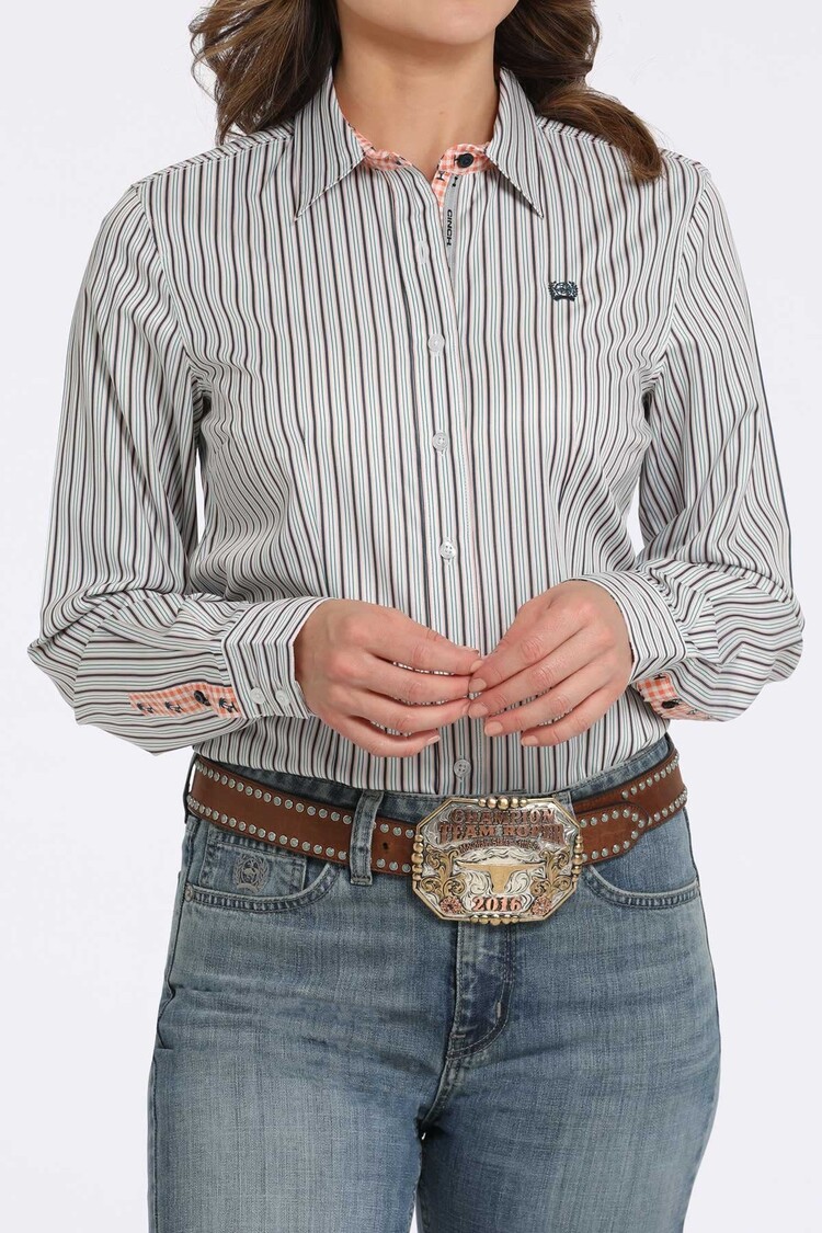 Cinch Tencel Stripe Button-Down White