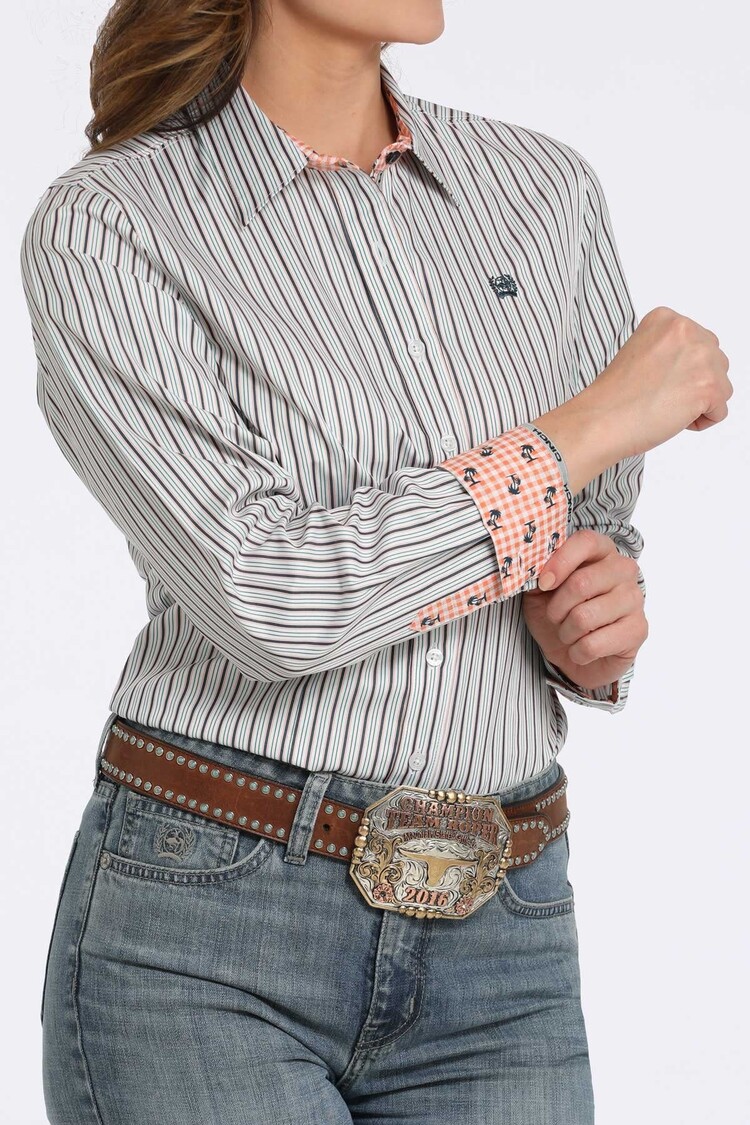 Cinch Tencel Stripe Button-Down White