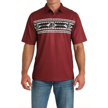 Cinch Bucking Bronc Polo Burgundy