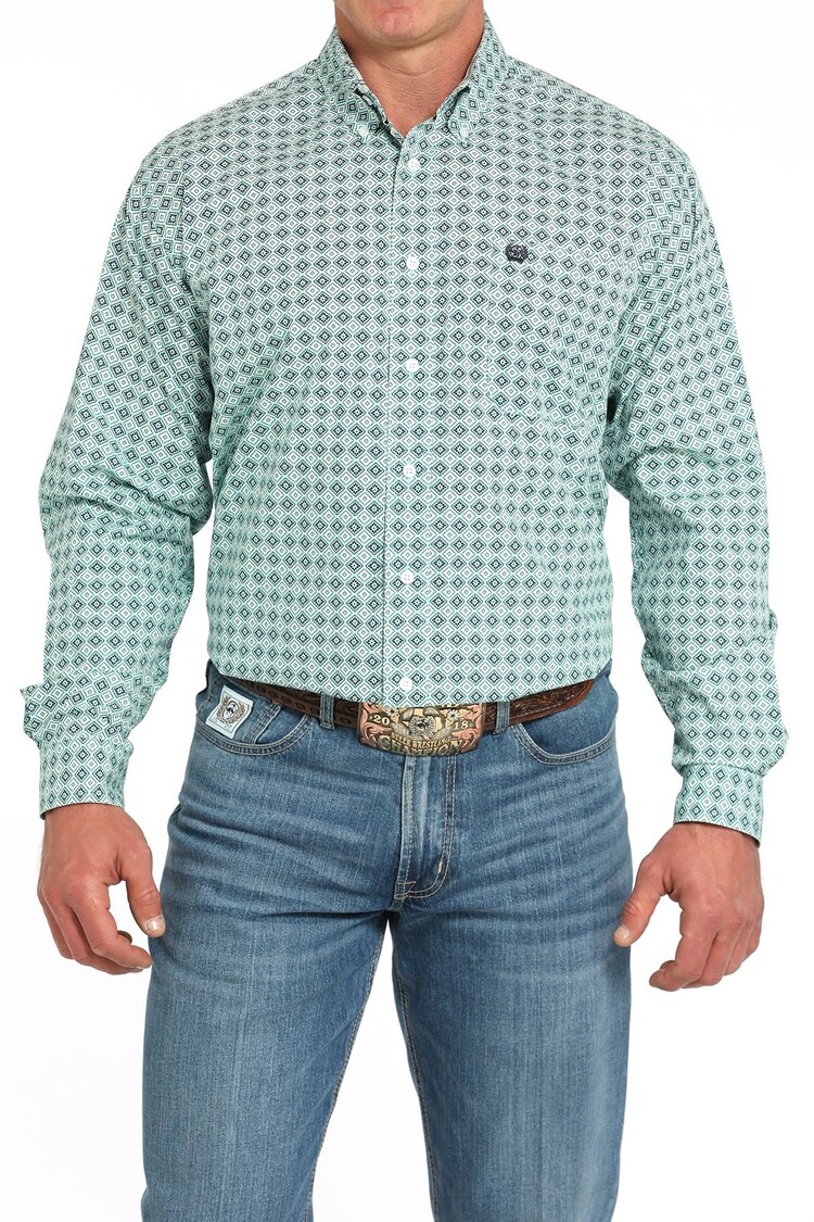 Cinch Medallion Button-Down Turquoise
