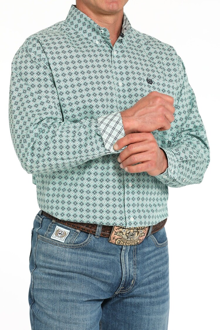 Cinch Medallion Button-Down Turquoise