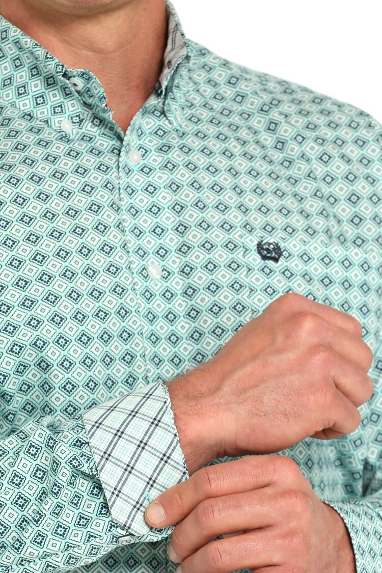 Cinch Medallion Button-Down Turquoise