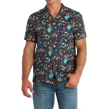 Cinch Space Cowboy Camp Shirt Navy