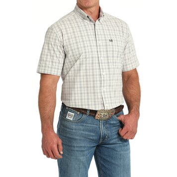 Cinch Arenaflex Plaid Button-Down White