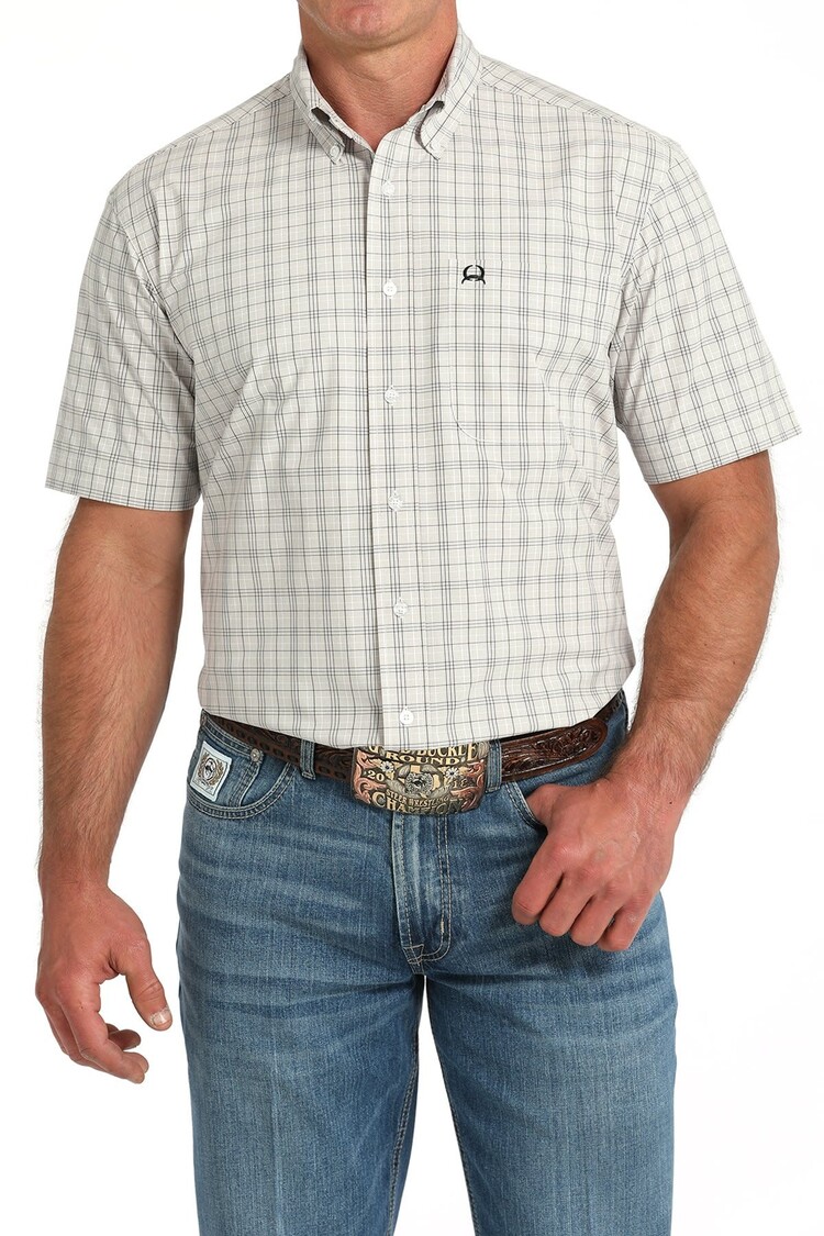 Cinch Arenaflex Plaid Button-Down White