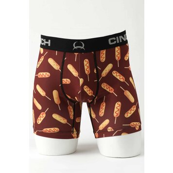 Cinch Corndogs Boxer Briefs 6" Burgundy