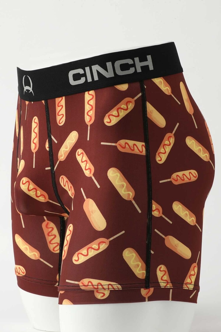 Cinch Corndogs Boxer Briefs 6" Burgundy