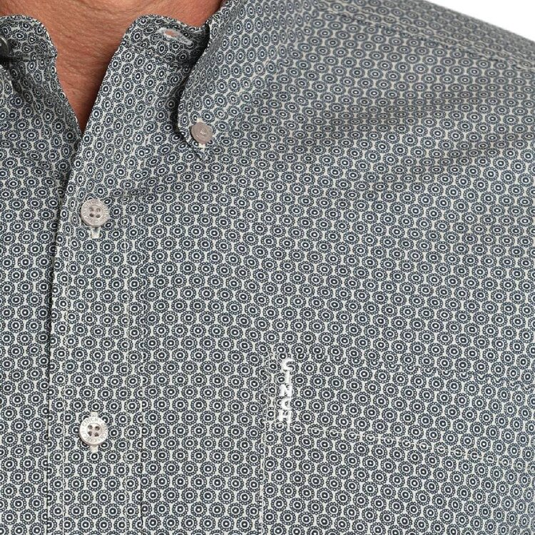 Cinch Modern Fit Geometric Button-Down Grey